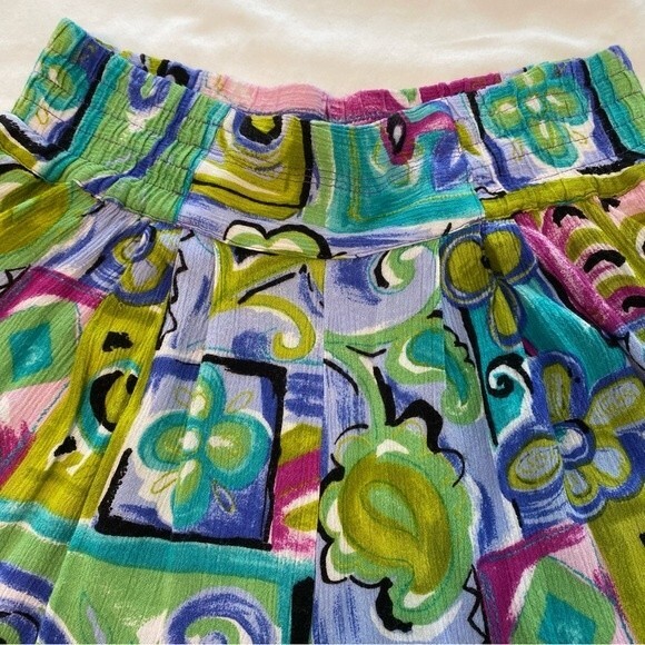 Ki Ko Mo Skort Blue Pink Black Lightweight Mini Pockets Y2K Whimsical Size M - Picture 4 of 10